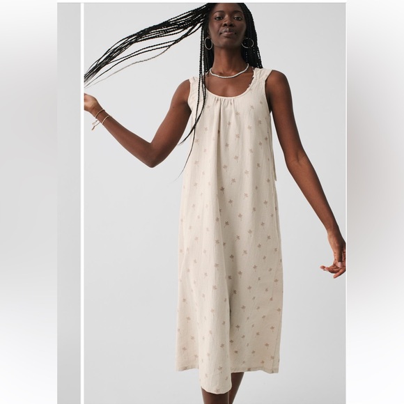 Faherty Tie Strap Organic Cotton Shift Dress - Picture 3 of 3